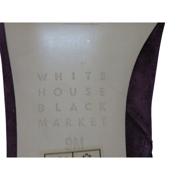 White House Black Market ZEEK cabernet burgundy microsuede block heel booties 9 - Picture 11 of 11